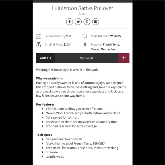 🖤Lululemon Sattva Pullover Top-10🖤 - Picture 15 of 16